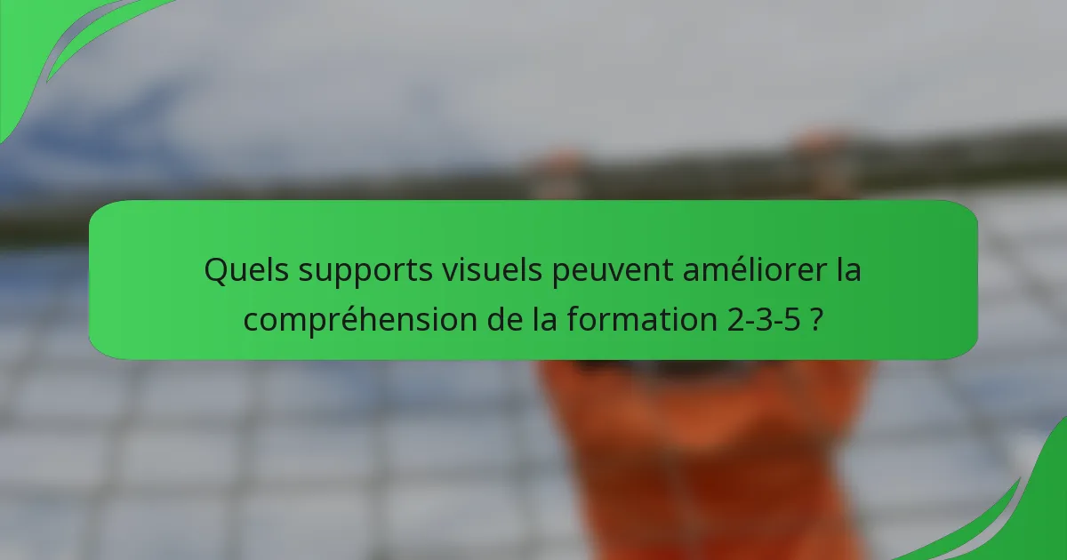 Quels supports visuels peuvent améliorer la compréhension de la formation 2-3-5 ?